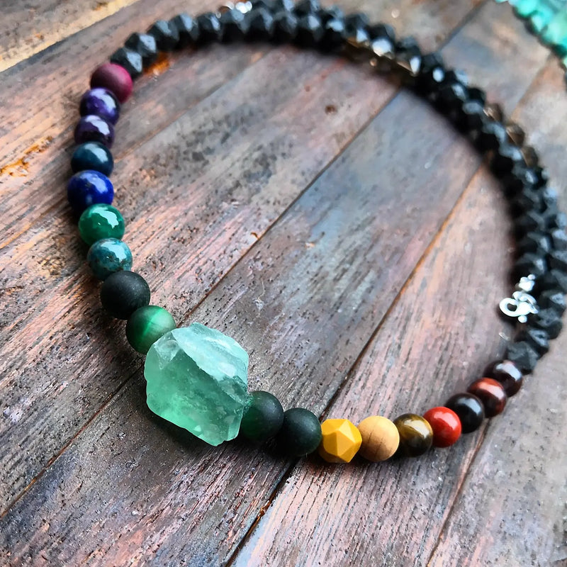 7 Chakras Stone Necklace : "How Great Thou Art"