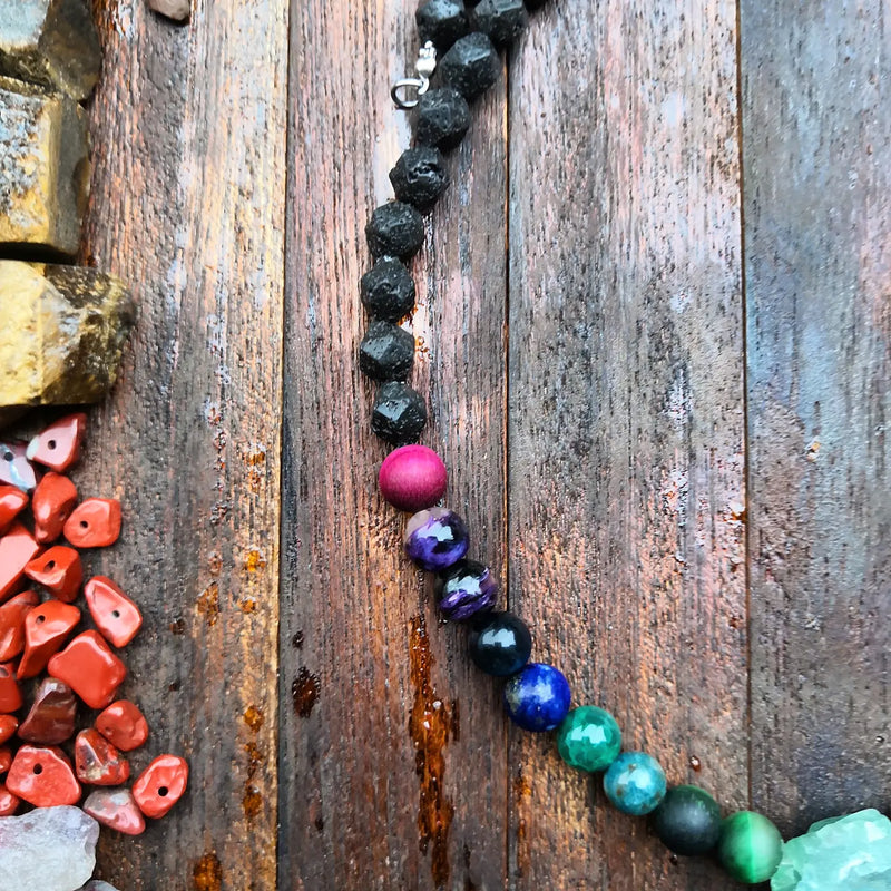 7 Chakras Stone Necklace : "How Great Thou Art"