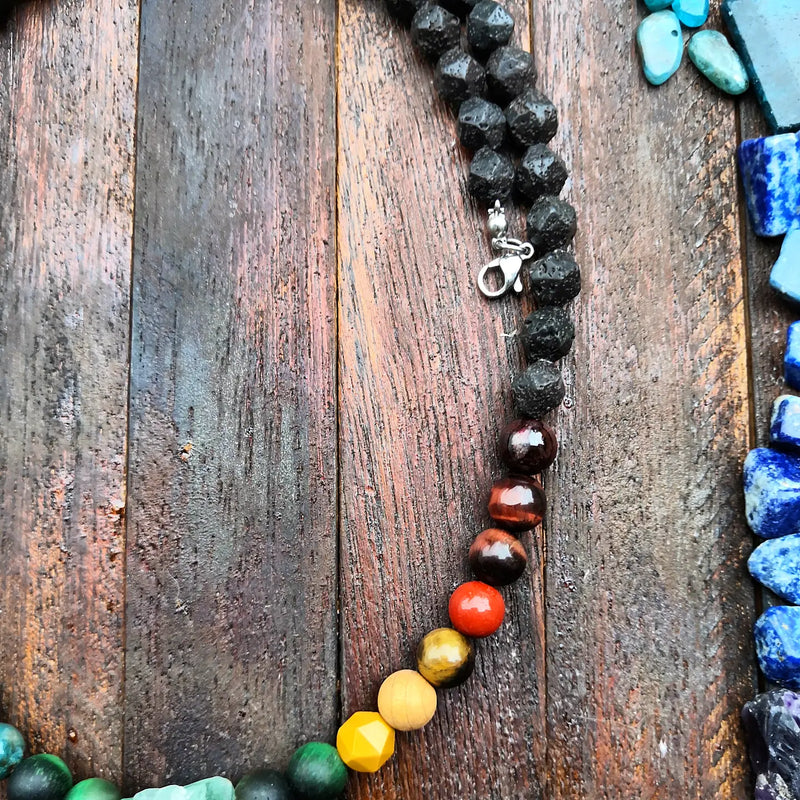 7 Chakras Stone Necklace : "How Great Thou Art"