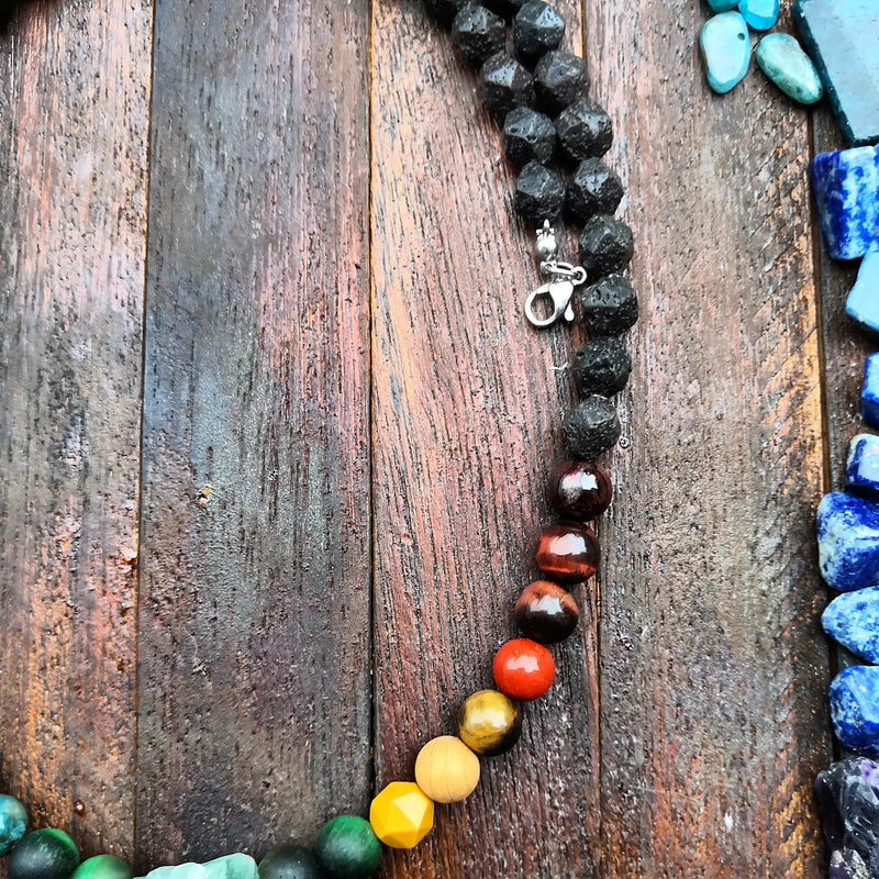 7 Chakras Stone Necklace : "How Great Thou Art"