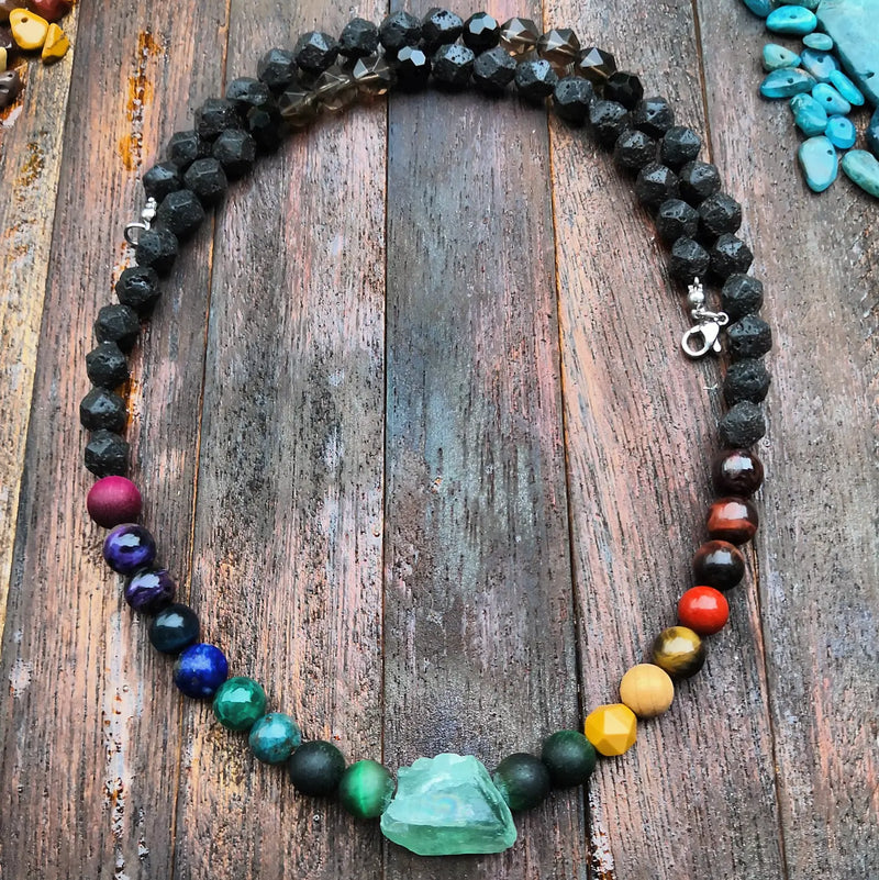 7 Chakras Stone Necklace : "How Great Thou Art"